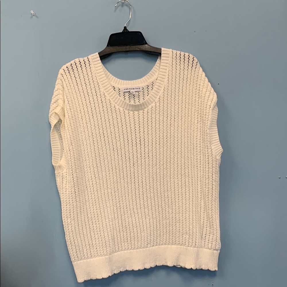 Chic White Crocheted Sweater